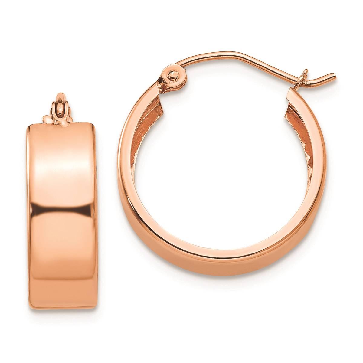 Gold Classics(tm) 14kt. Rose Gold 16x5.5mm Hoop Earrings