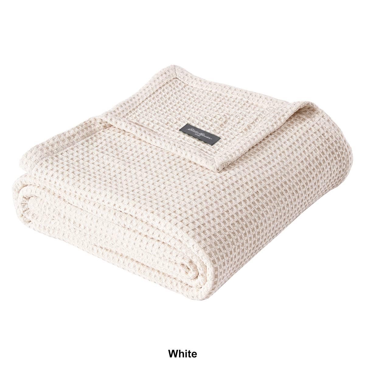 Eddie Bauer Solid Waffle Cotton Blanket
