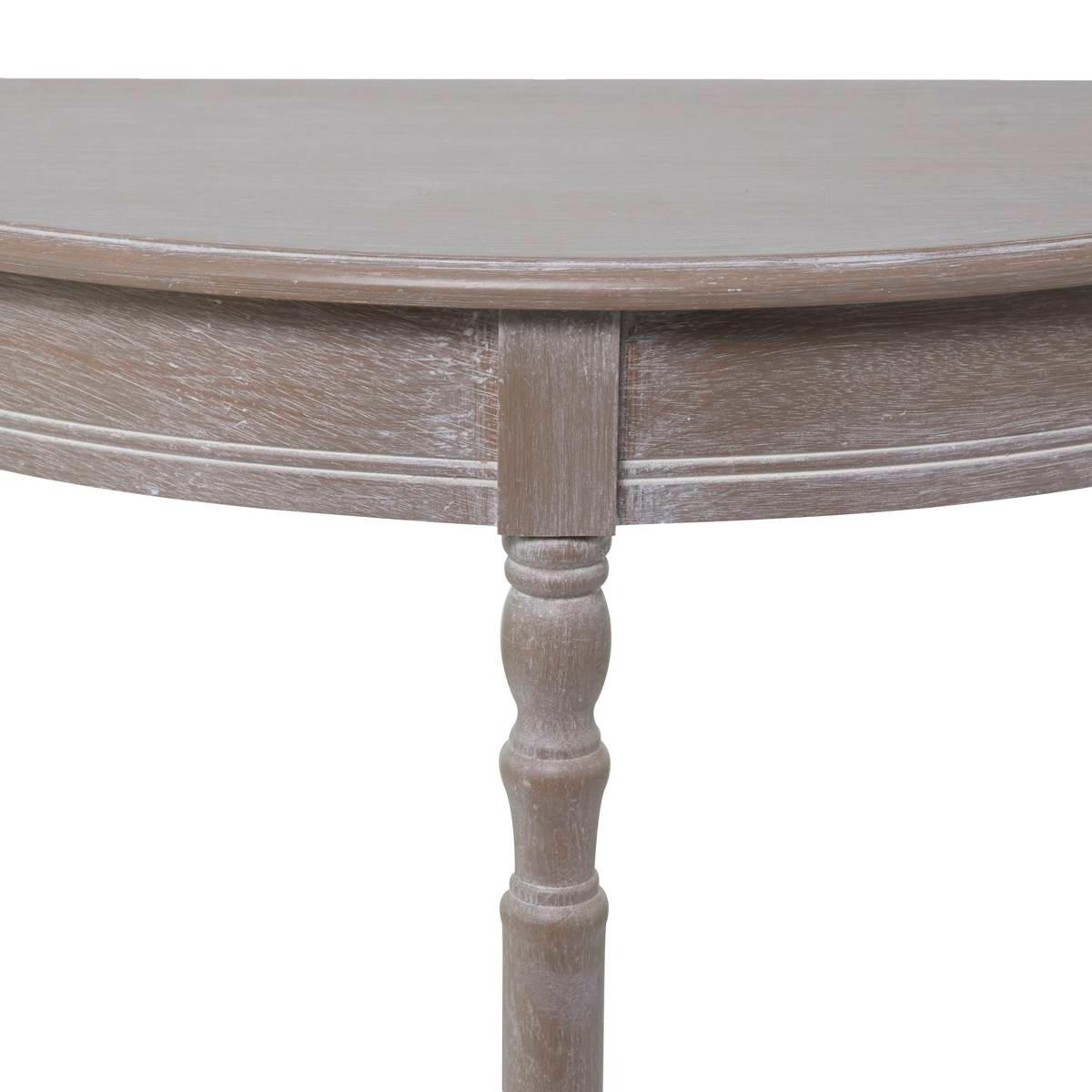 9th & Pike® Light Brown Traditional Half Moon Wood Console Table