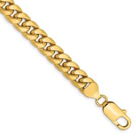 Gold Classics(tm) 7.3mm. Semi Solid Miami Cuban Bracelet