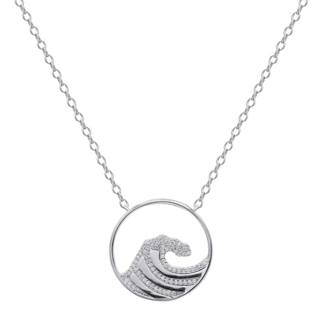 Accents by Gianni Argento Diamond Accent Wave Pendant Necklace