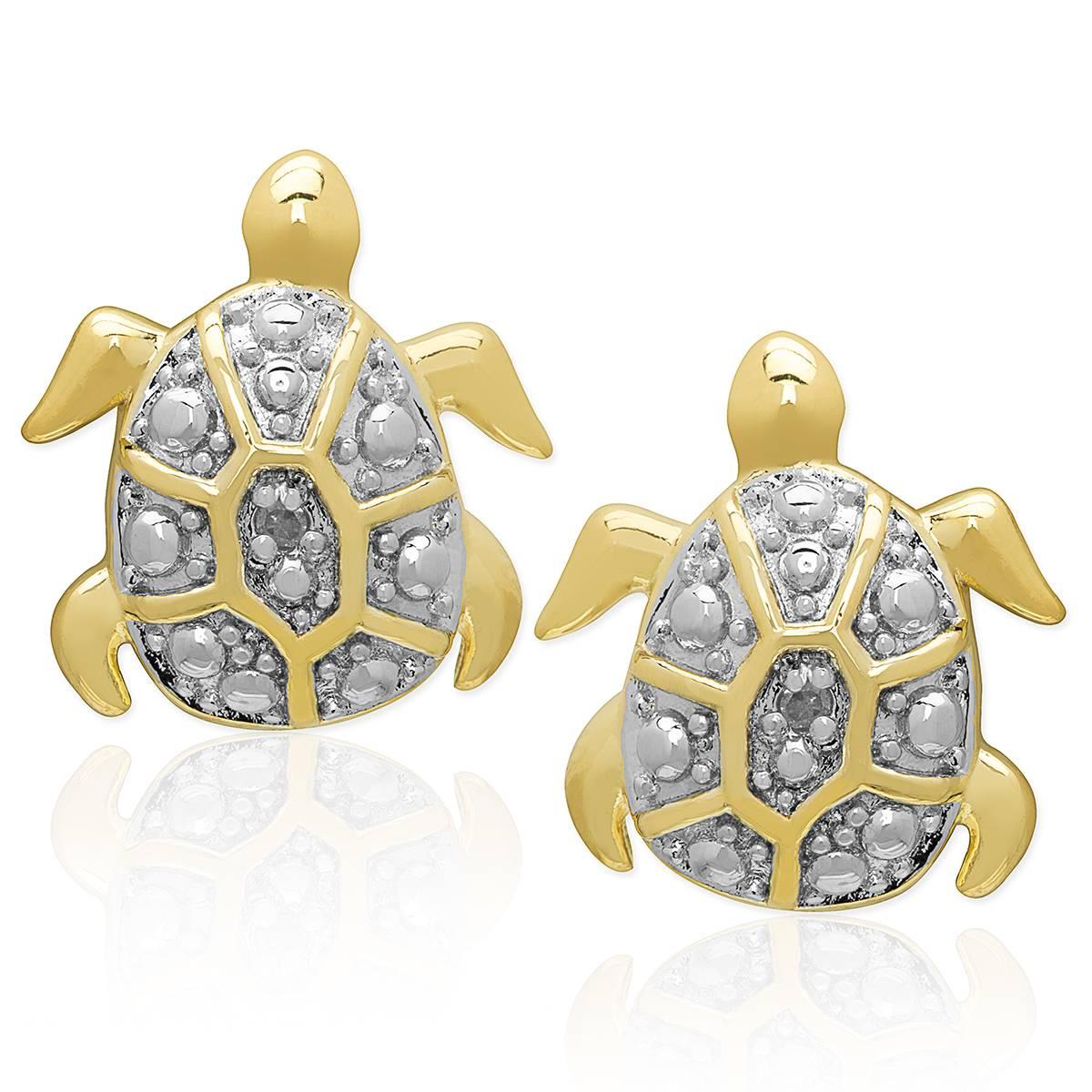 Accents by Gianni Argento Diamond Accent Turtle Stud Earrings