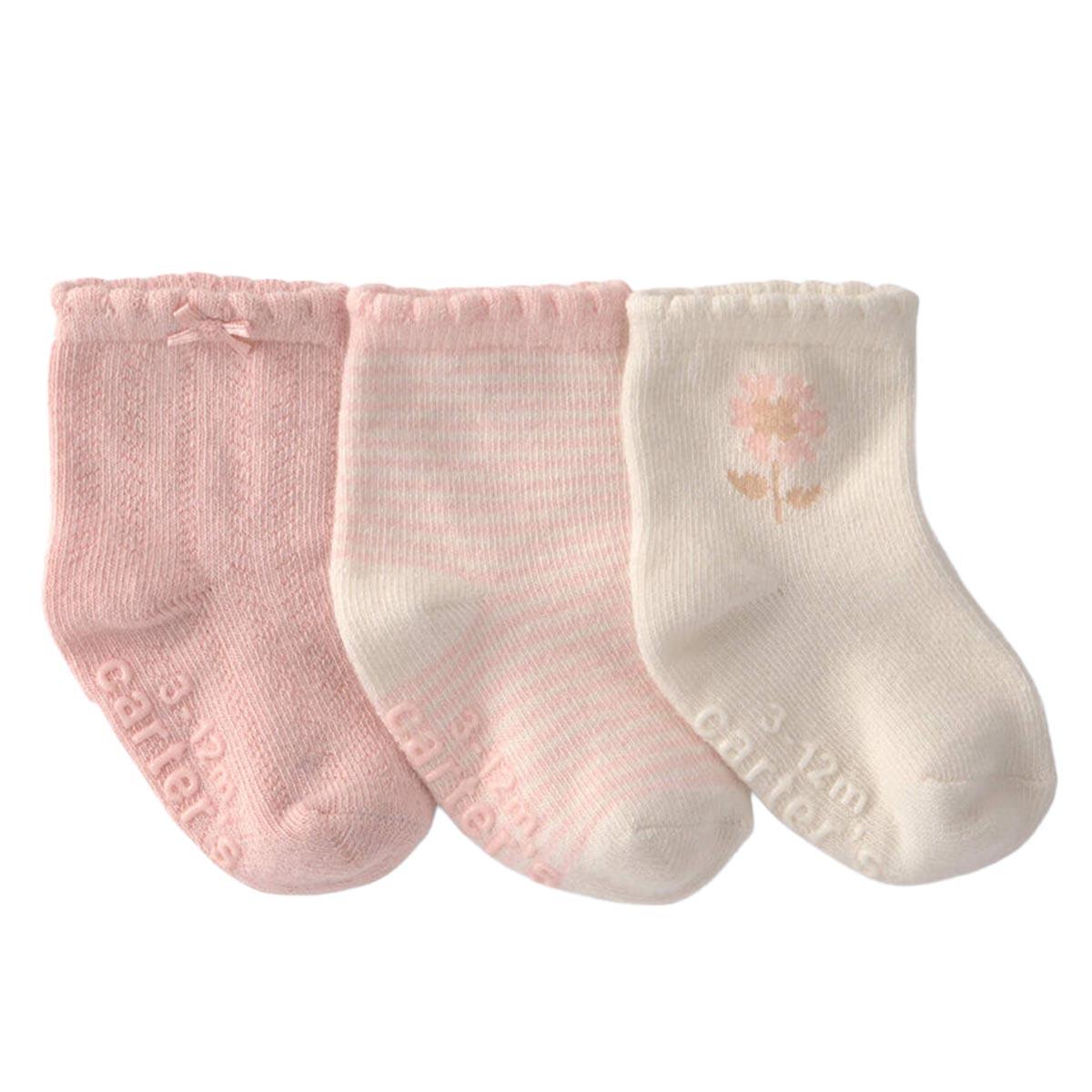 Baby Girl (NB) Carter''s Ig 3Pk Booties