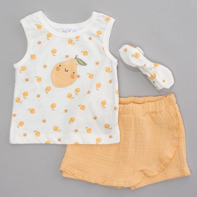 Toddler Girl René Rofé® Lemon Floral Tank Top & Skort Set