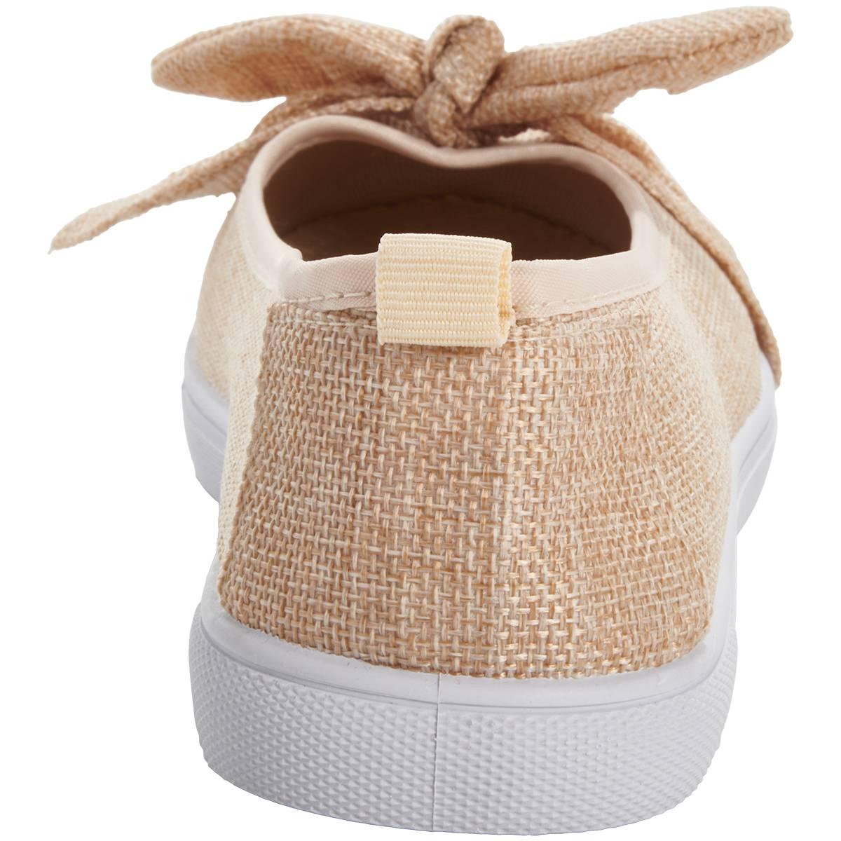 Womens Ashley Blue Canvas With Bow Slip On Flats