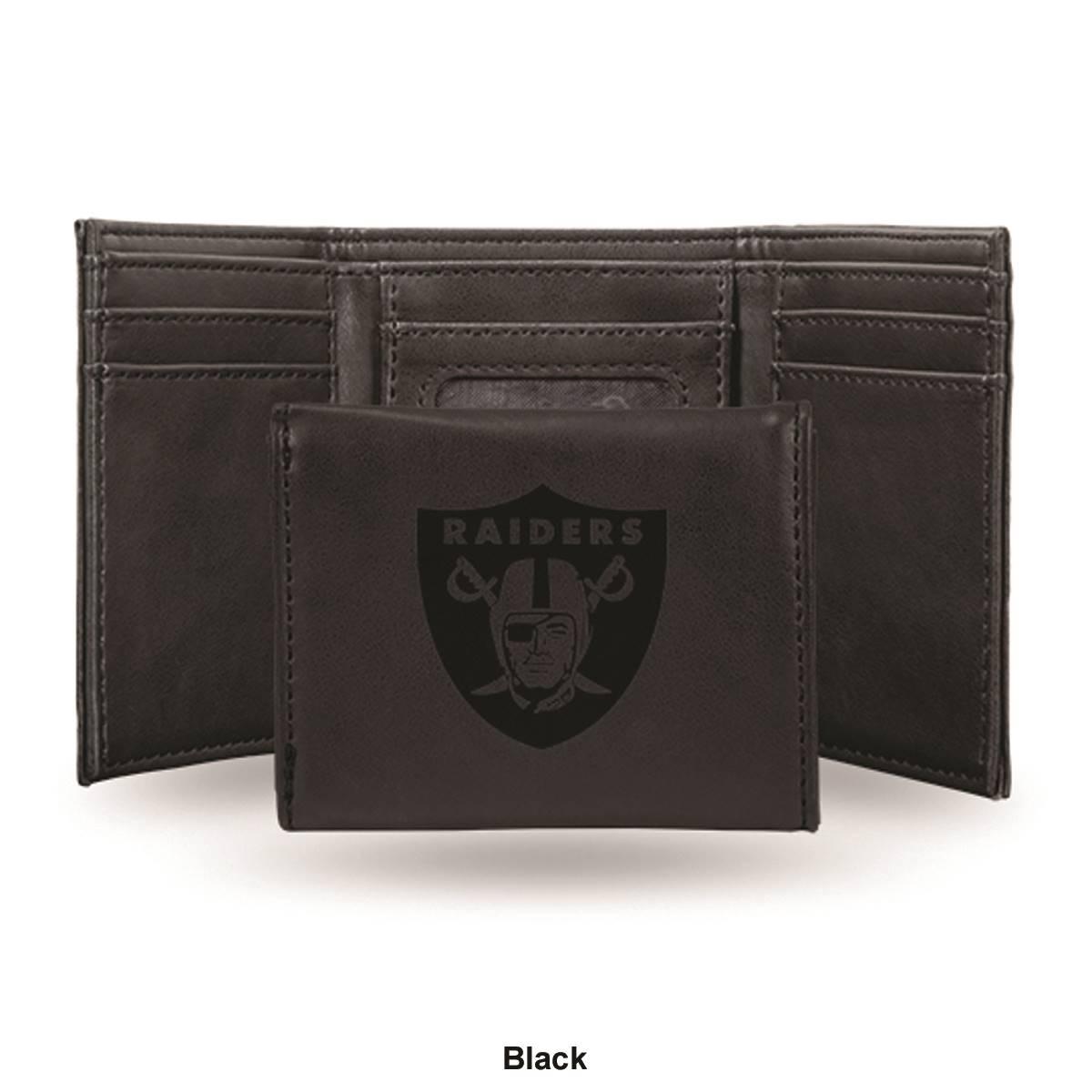Mens NFL Oakland Raiders Faux Leather Trifold Wallet