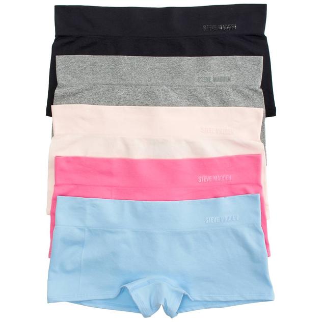 Womens Steve Madden 5pk. Wide Rib Boyshort Panties SM57272A5