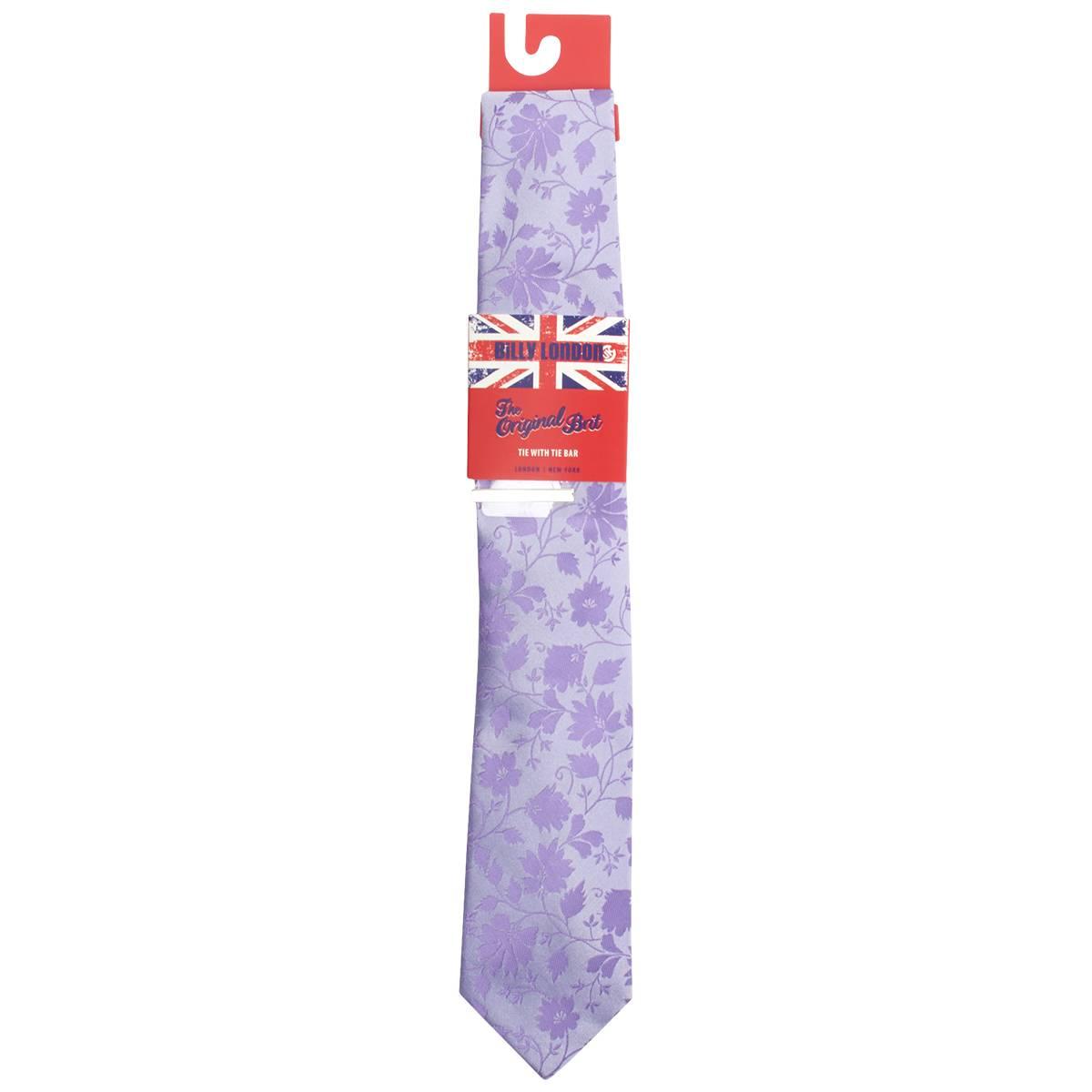 Mens Billy London Sprint Tonal Floral Tie with Tie Bar
