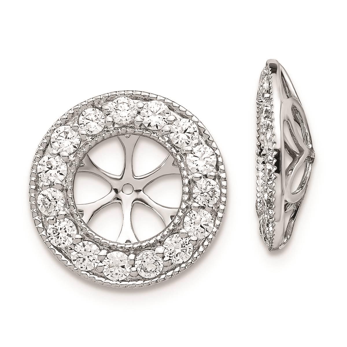 Pure Fire 14kt. White Gold Lab Grown Diamond 7mm Earring Jackets