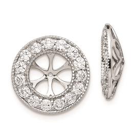 Pure Fire 14kt. White Gold Lab Grown Diamond 7mm Earring Jackets