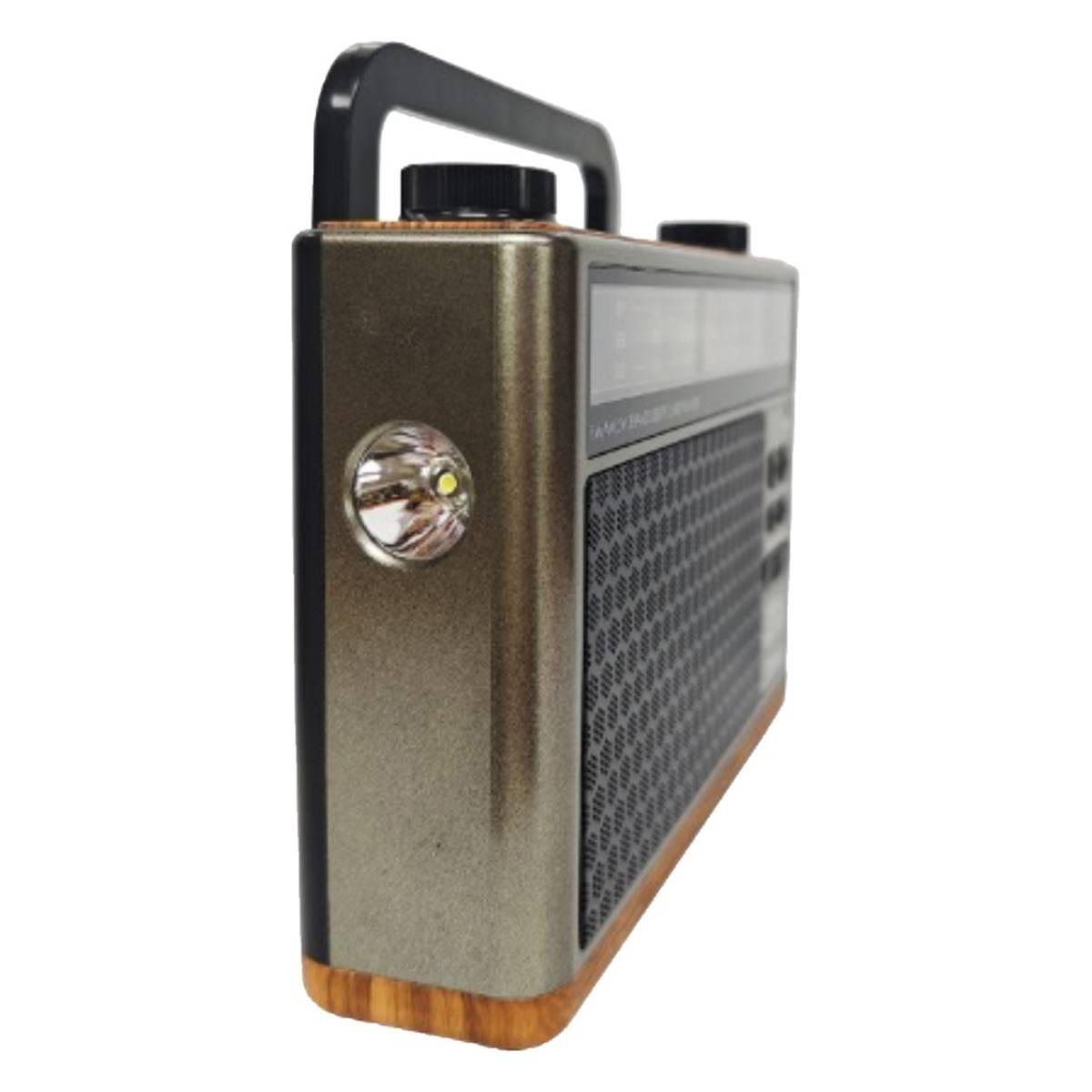 QFX Retro AM/FM Radio With Flashlight
