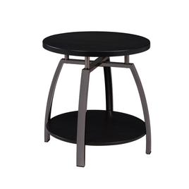 Coaster Round End Table - Dark Grey & Black Nickel