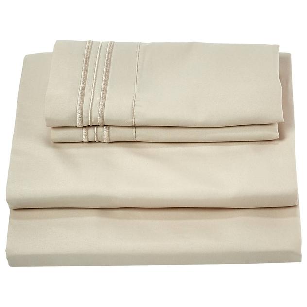 Leluxe Home Embroidered Deep Pocket 4pc. Sheet Set