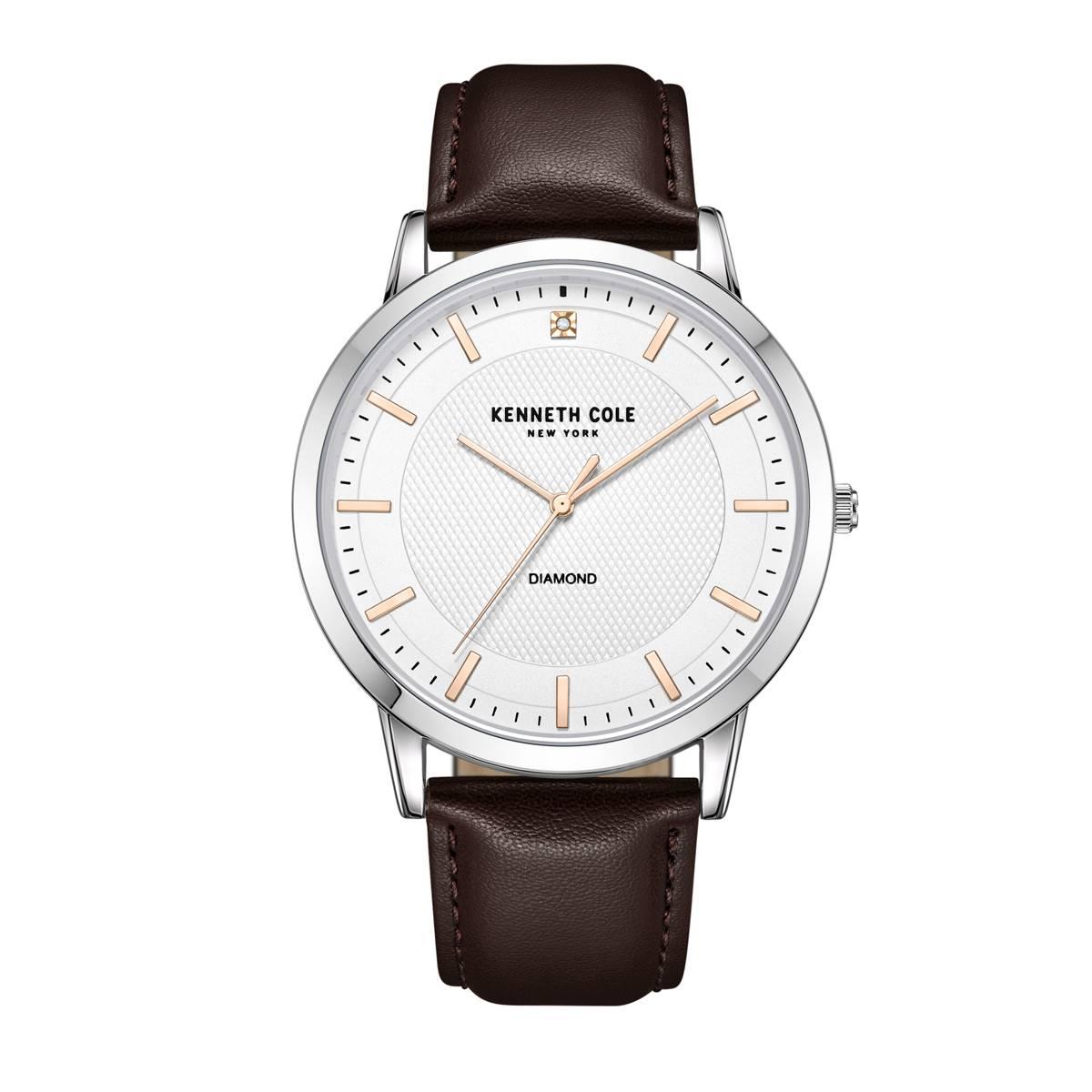 Mens Kenneth Cole(R) Silver-Tone Textured Dial Watch - KCWGA2271401