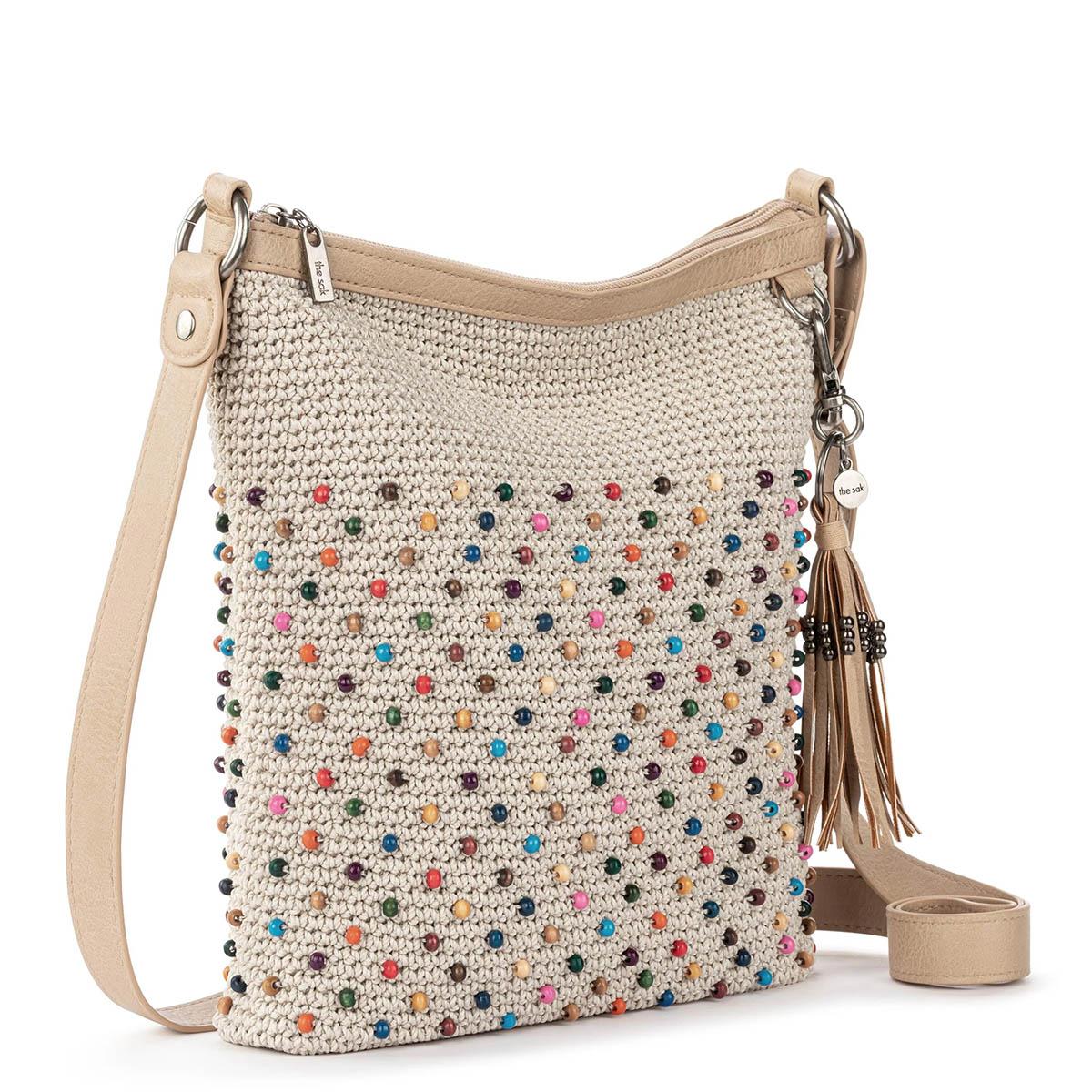 The Sak Lucia Crochet Crossbody - Ecru Multi Beads