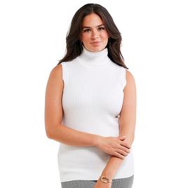 Plus Size Retrology Sleeveless Turtleneck Tee