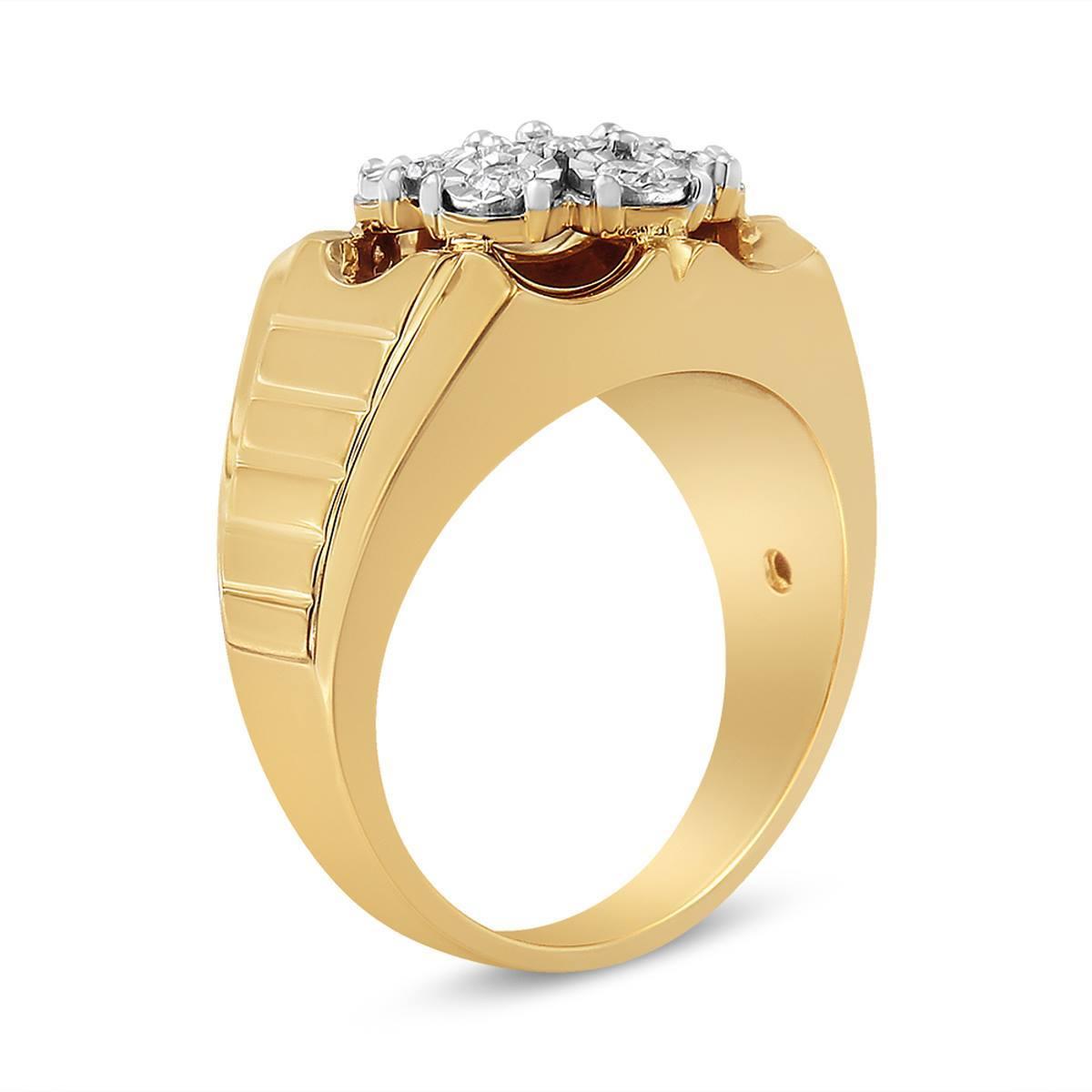 Haus of Brilliance 1/3ctw. Floral Diamond Cluster Statement Ring
