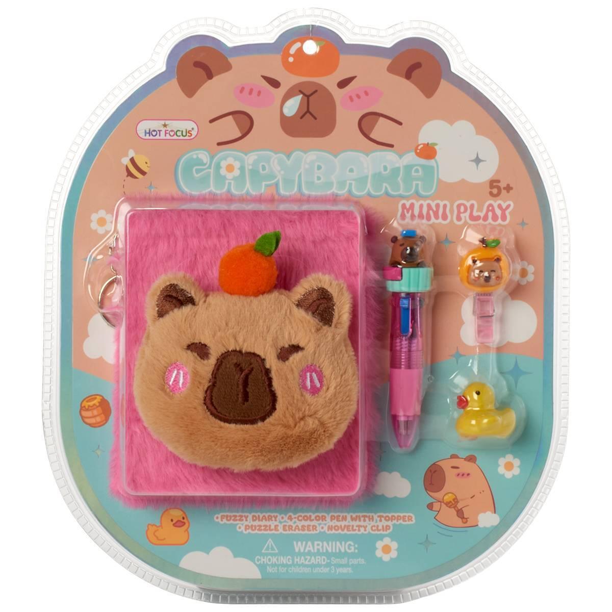 Girls Hot Focus® Capybara Mini Fuzzy Diary Set