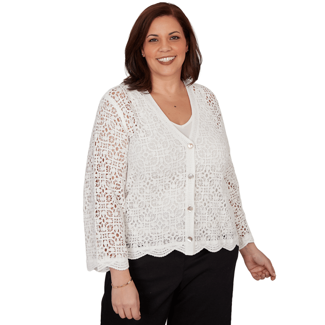 Plus Size Skye’s the Limit Sunny Blue Skies Lace Cardigan