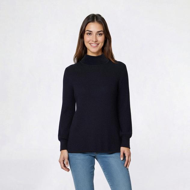 Womens Ninety Clothing Long Sleeve Ottoman Stitch Sweater