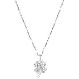 Diamond Classics(tm) Sterling Silver 1/20ctw. Diamond Clover Pendant