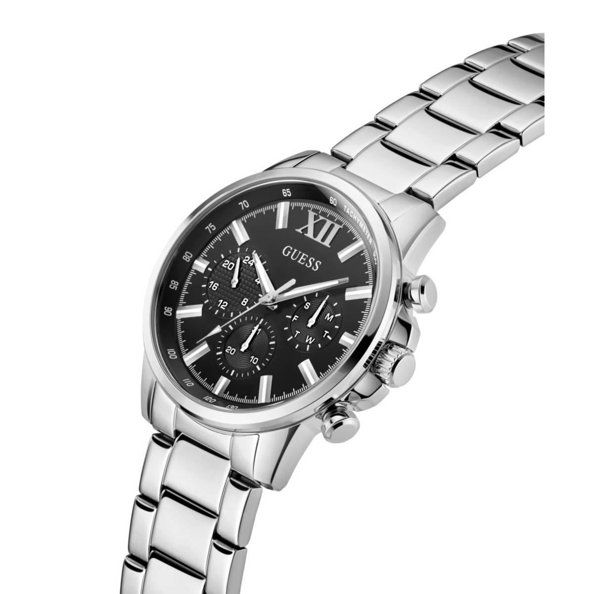 Mens Guess Silver-Tone Chrono Look Dial Watch - GW0900G1