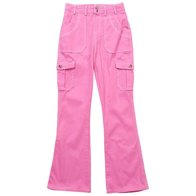 Girls (7-16) No Comment Cargo Flare Pants with Elastic Waistband