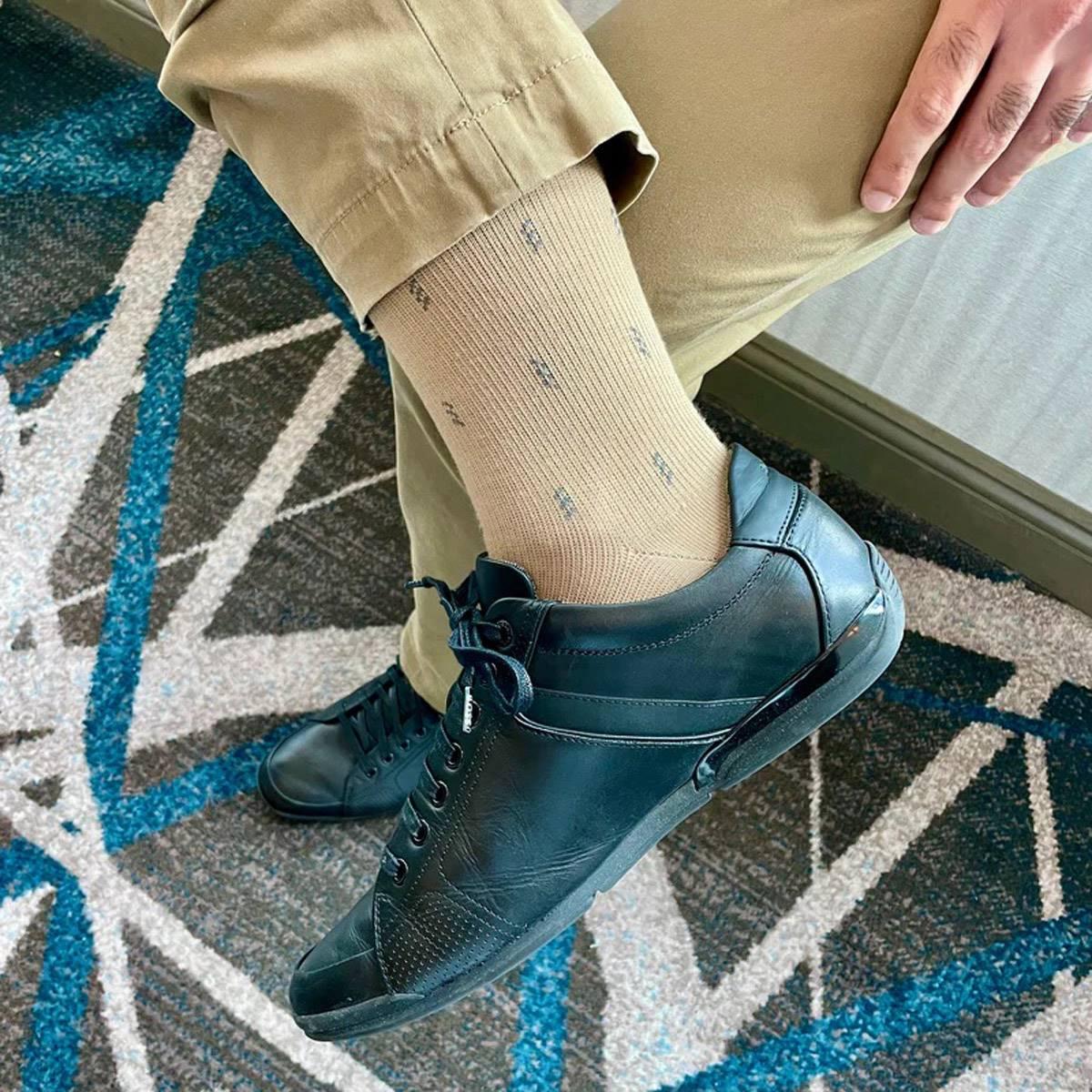 Mens Dr. Motion Dashed Diabetic Compression Socks