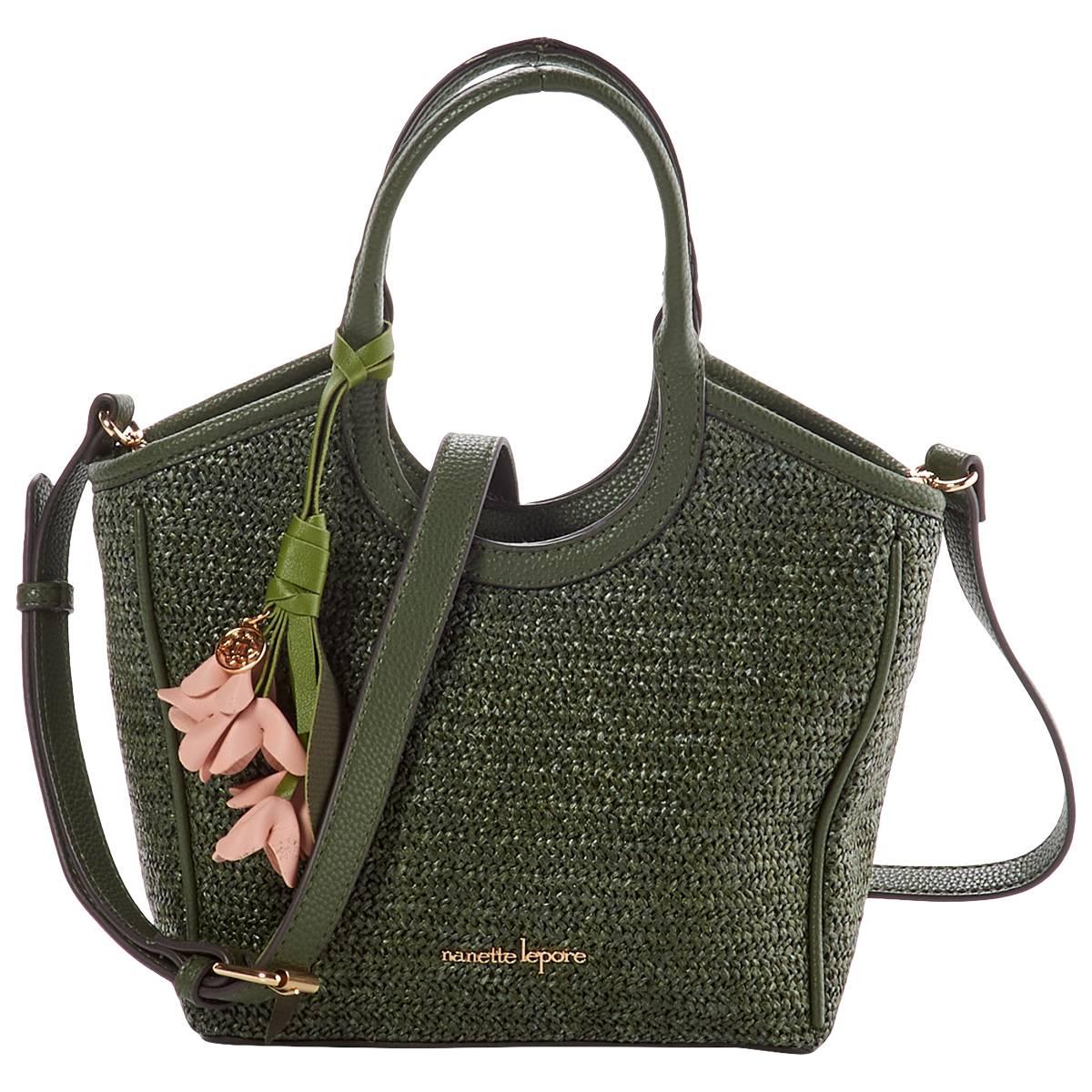 Nanette Lepore Junne Tulip Charm Straw Satchel
