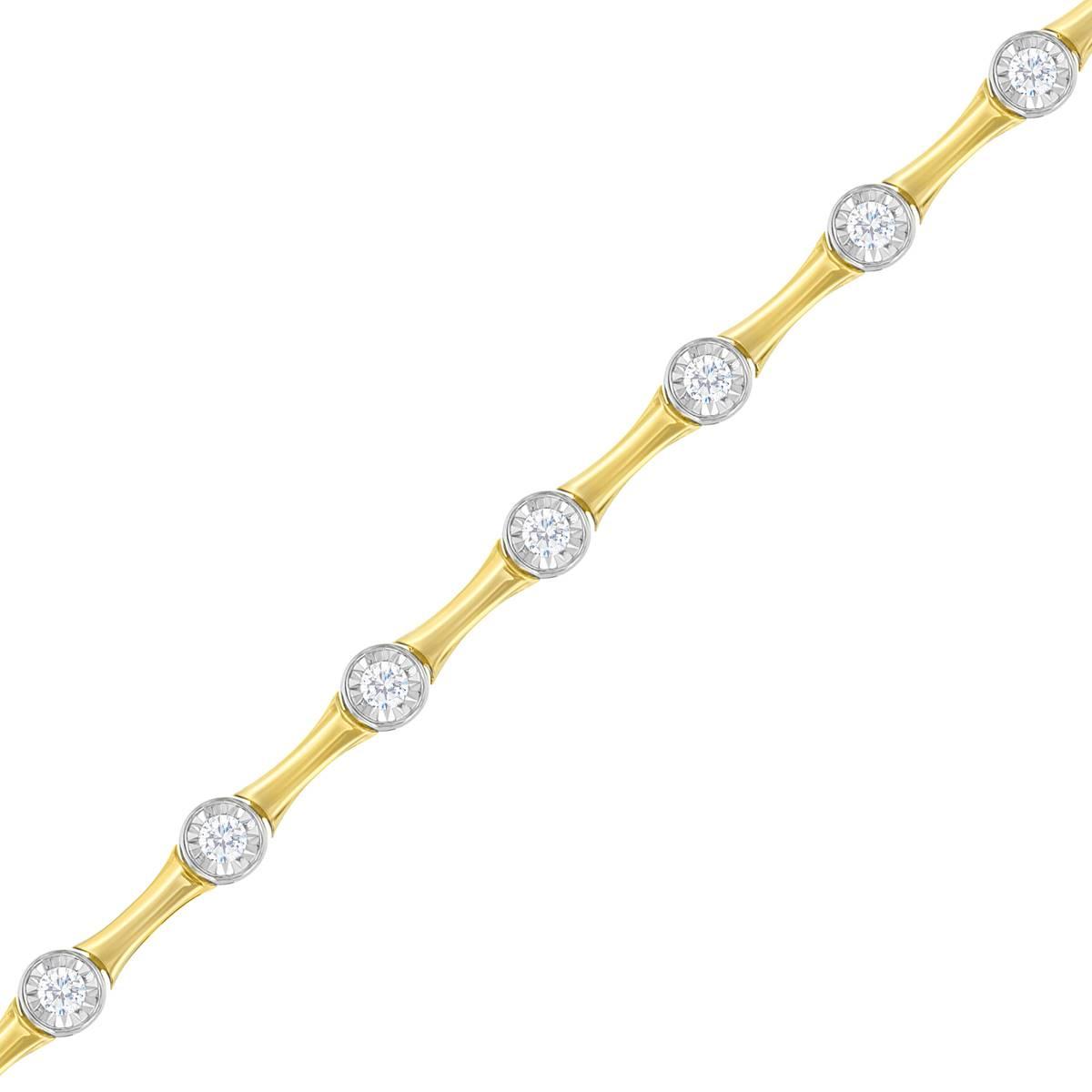 Haus of Brilliance 10kt. Gold Plated 1ctw. Diamond Link Bracelet