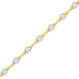 Haus of Brilliance 10kt. Gold Plated 1ctw. Diamond Link Bracelet