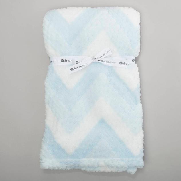 Dreamkids™ Chevron Tri-Color Blanket - Blue