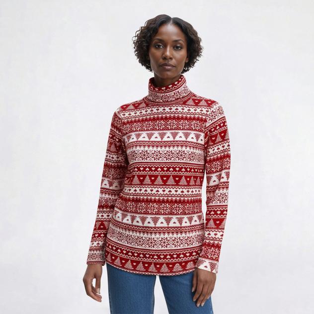 Women Inner Circle Turtleneck Fair Isle Love Tee