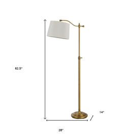 HomeRoots 63in. Bronze Adjustable Swing Arm Floor Lamp