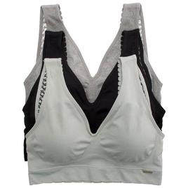 Plus Size Nautica 3pk Seamless Bralette w/Lace Trim - NT1583-3PKE