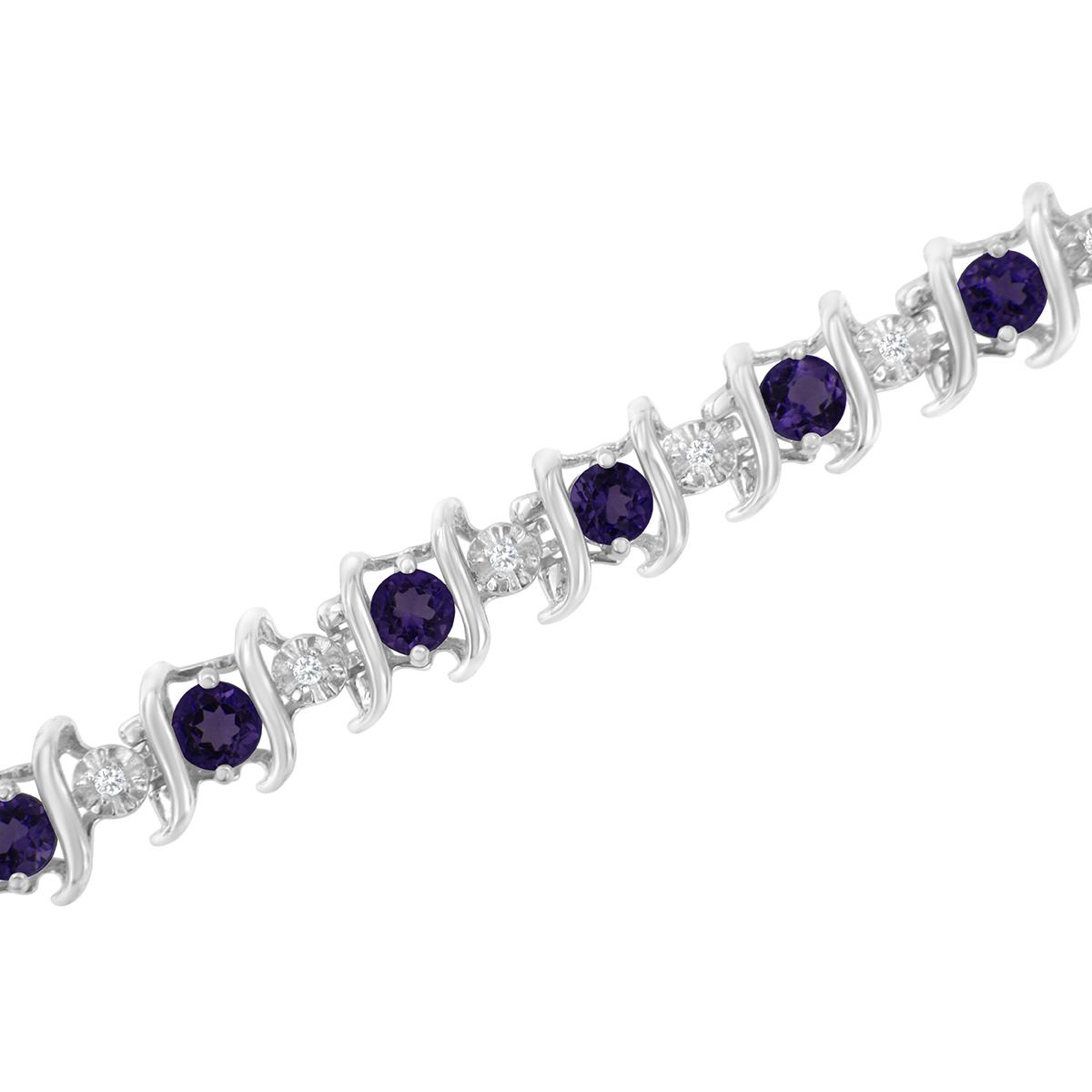 Gemstones Classics™ Amethyst & Diamond Tennis Bracelet