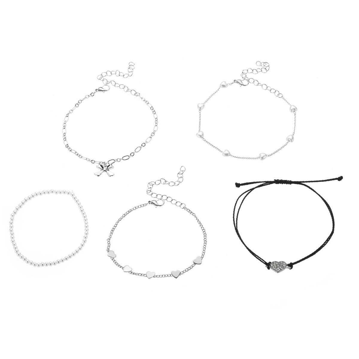 Ashley 5pc. Bow Heart Bracelet Set