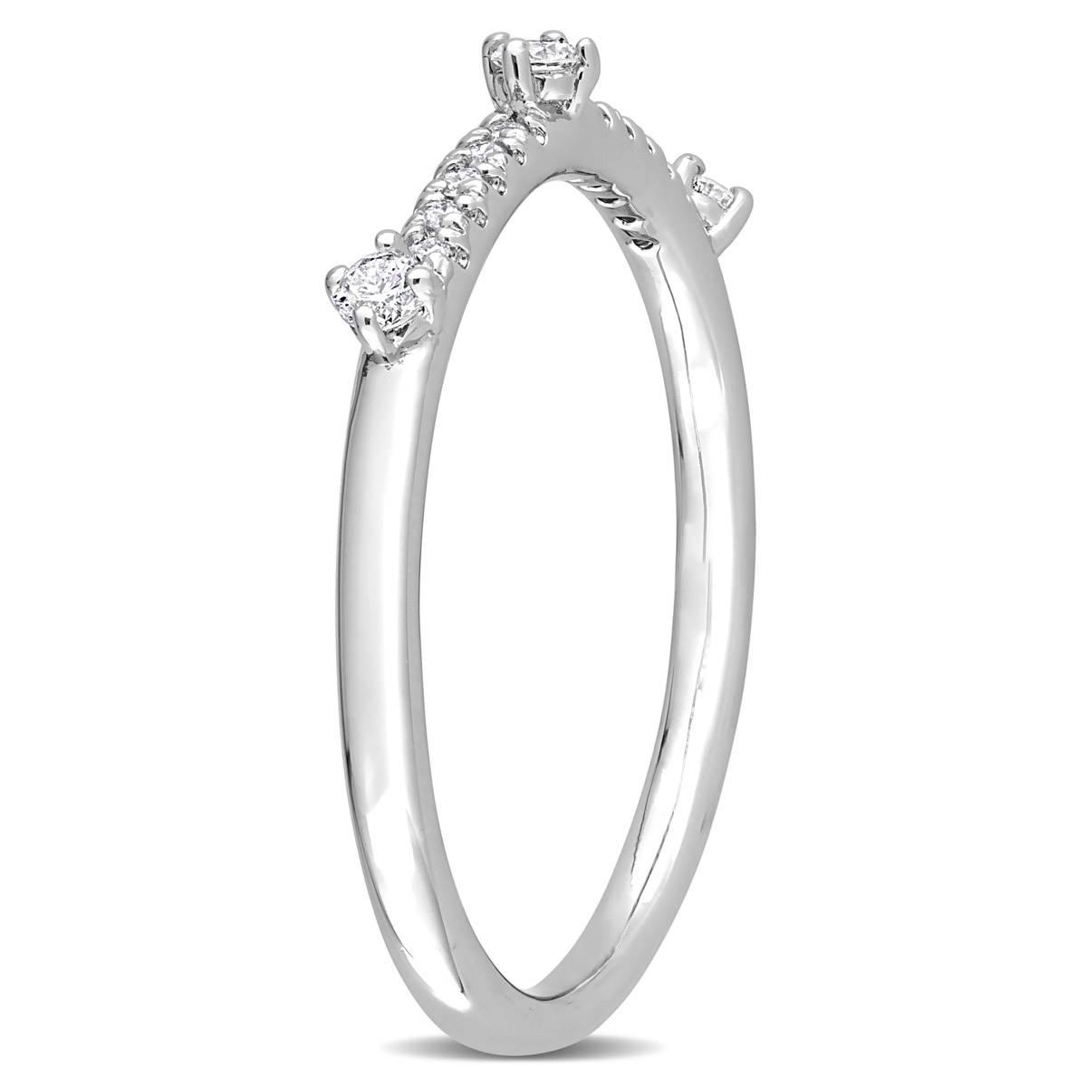 Platinum Plated 1/7ctw. Lab Grown Diamond Ring