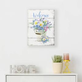 Northlight Seasonal Spring Floral Welcome Wall Sign