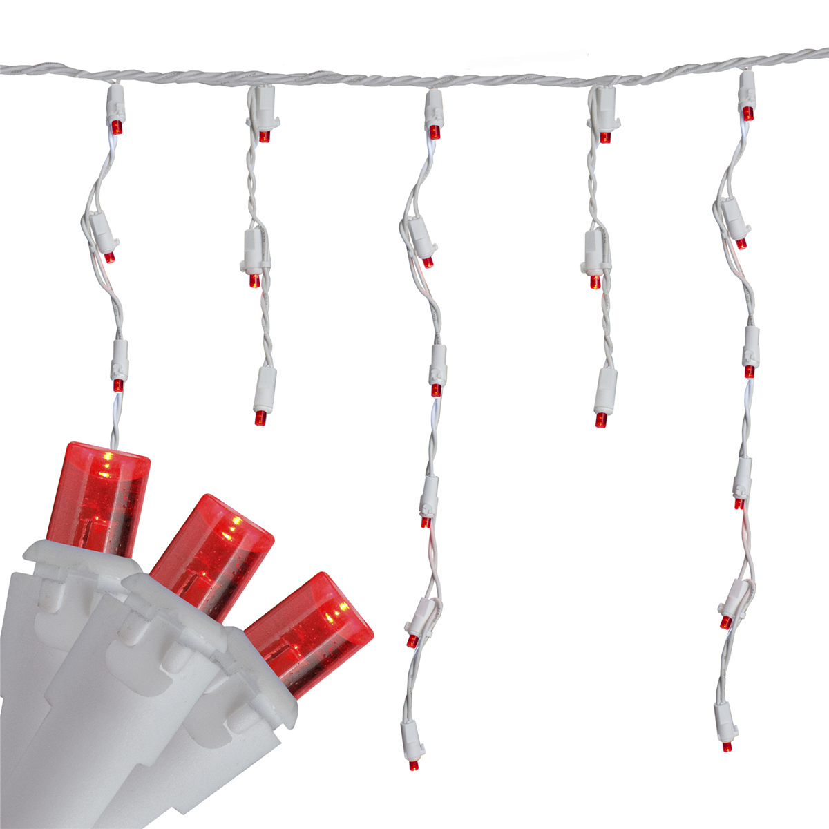 Brite Star 6ft. LED Wide Angle Red Icicle Christmas Lights
