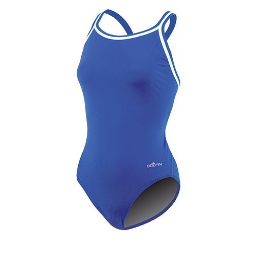 Womens Dolfin(R) Team Solid DBX Back One Piece Swimsuit - Royal
