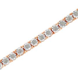 Haus of Brilliance Rose Gold over Silver Tennis Bracelet