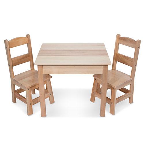 Melissa & Doug(R) 3pc. Solid Wood Table & Chairs Set