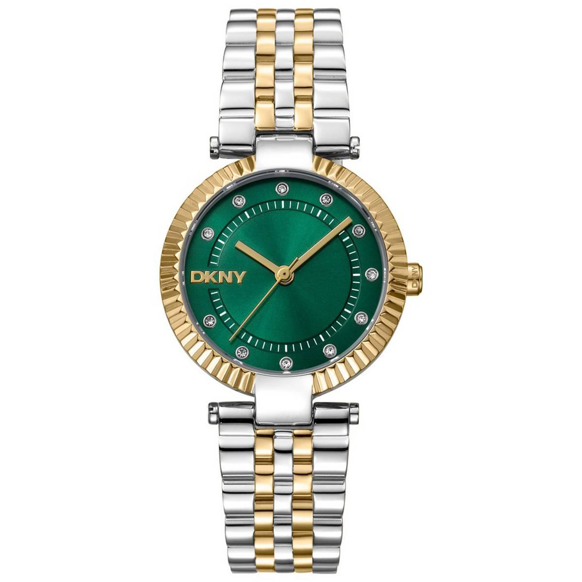 Womens DKNY Essential Glitz Dark Green Dial Watch - DK1L042M0075