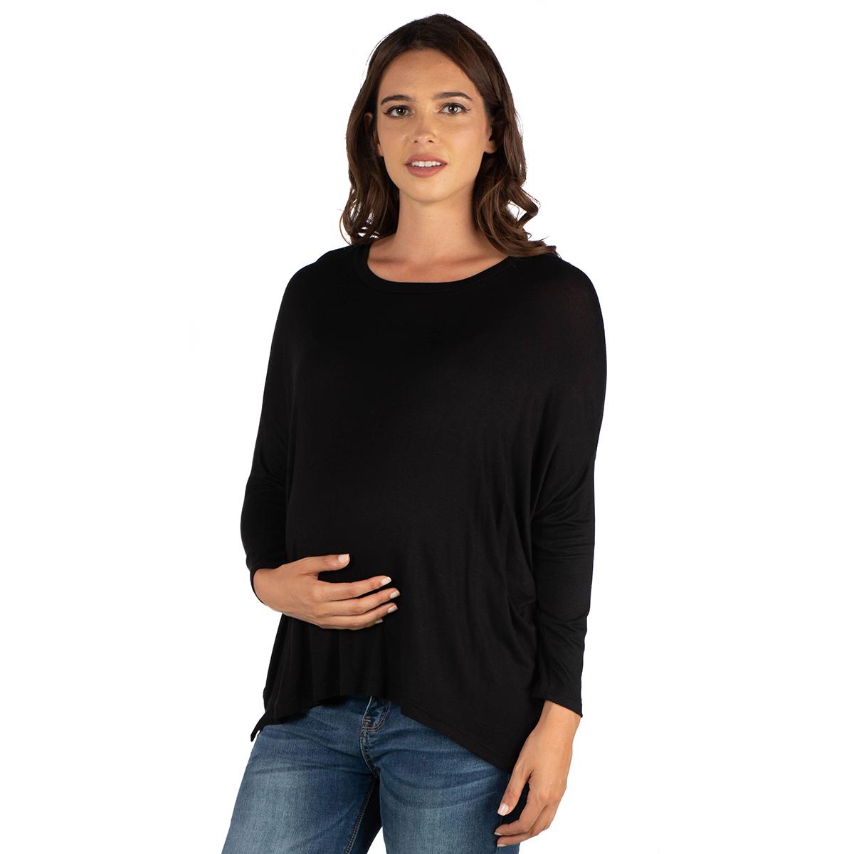 Plus Size 24/7 Comfort Apparel Oversized Maternity Dolman Top