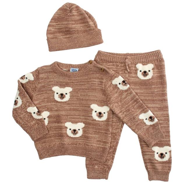 Baby Boy (NB-3M) Little Lad® 3pc. Bear Sweater & Jogger Set