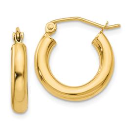 Gold Classics(tm) 14kt. Gold 3mm Tube Hoop Earrings