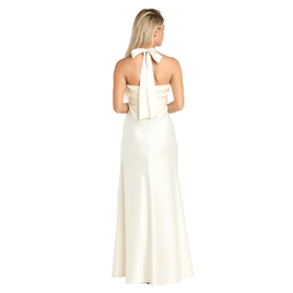 Juniors Morgan & Co. Front Cut Out Satin A-Line Dress