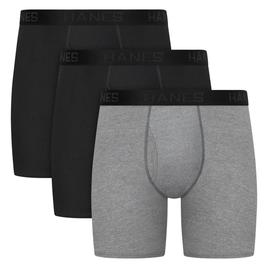 Mens Big & Tall Hanes Ultimate® Boxer Briefs - Black/Grey