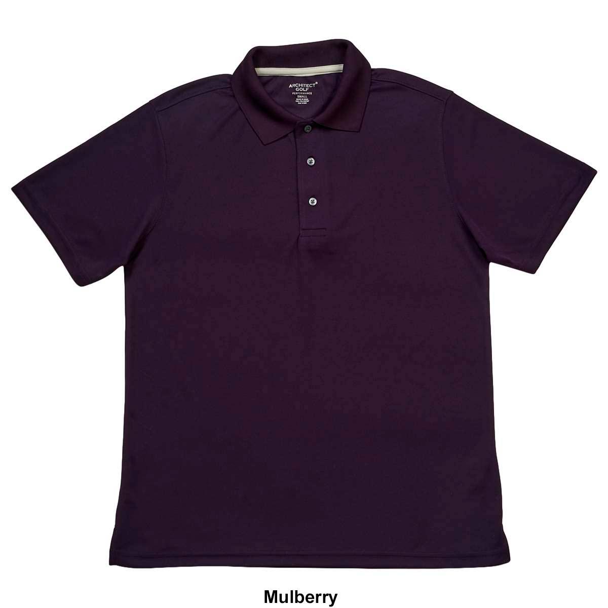 Mens Architect® Solid Mesh Stitch Short Sleeve Golf Polo